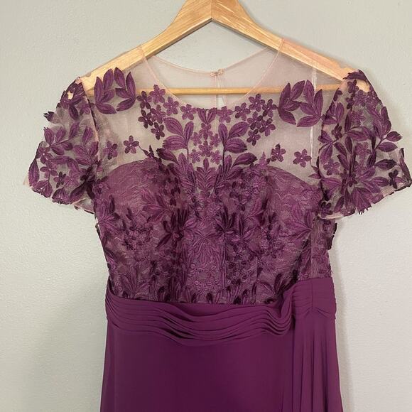 JS Collections Womens A-Line Embroidered Evening - Picture 4 of 11